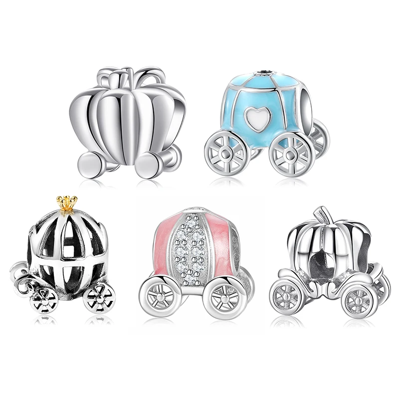 100% 925 стерлингового серебра тыквы бусины в виде автомобилей подходят