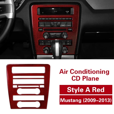 Style A Red TPIC Автомобиль Стайлинг Для Ford Mustang 2009-2013 внутреннее покрытие автомобиля стикер отделка центр управления CD панель украшения авто аксессуары - Название цвета: Style A Red