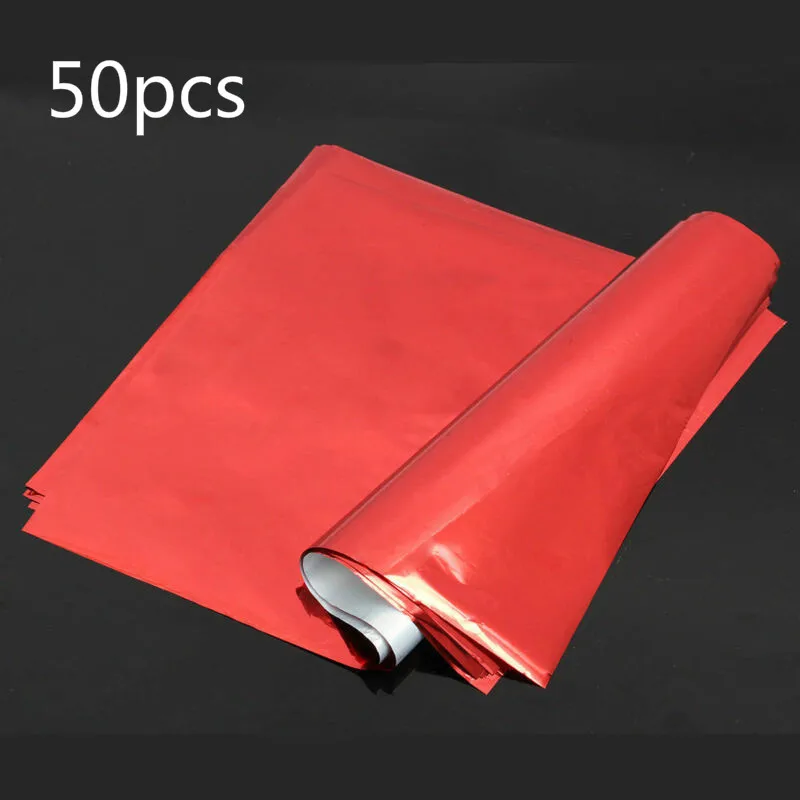 

50 sheets of red A4 hot pressing foil paper aluminum foil laminating machine film transfer elegant laser printer 21x29.7cm
