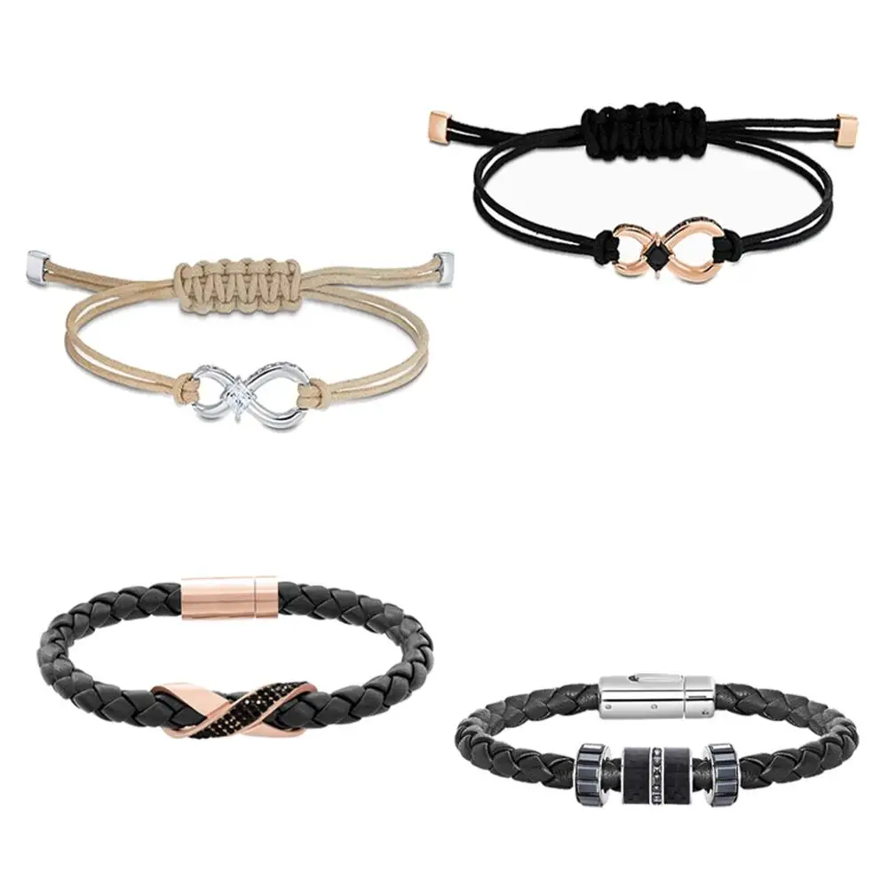 

2020 fashion jewelry swa1: 1 exquisite and simple men and women the same type of lovers leather rope Charm Bracelet for friends