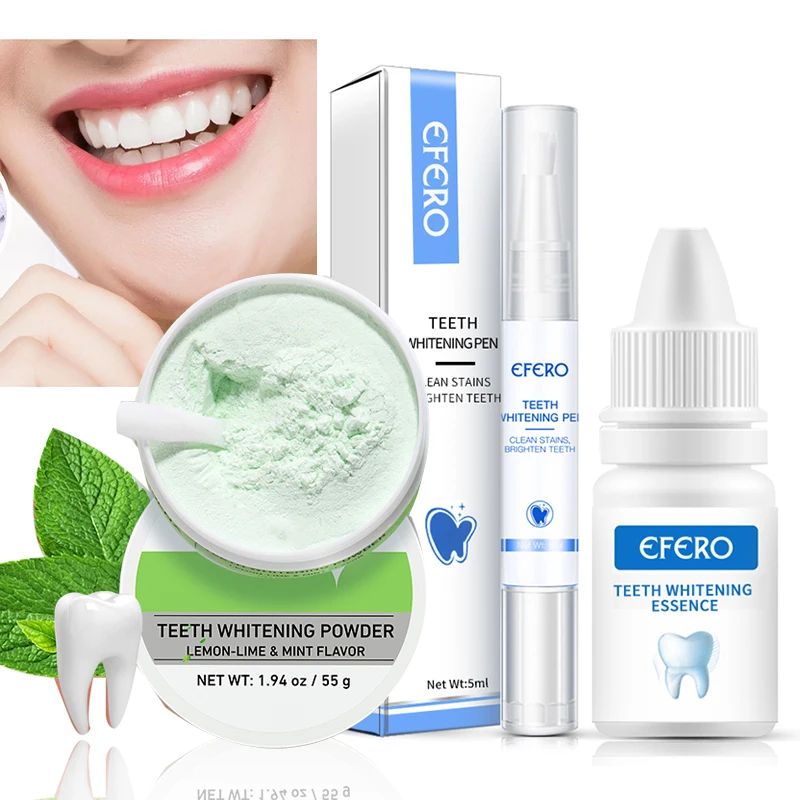

3/4Pcs Teeth Whitening Essence Powder Oral Hygiene White Teeth Whitener Serum Removes Plaque Stains Tooth Bleaching Dental Tools