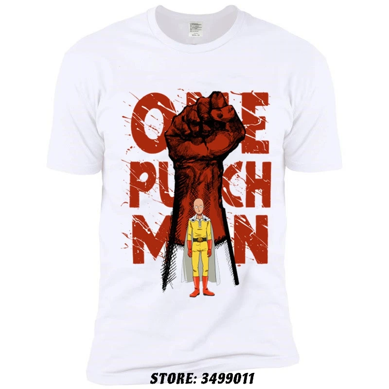 

Футболки с Аниме One Punch Man, хлопковые топы премиум-класса, мужские футболки с японским аниме, Забавный дизайн, футболки, быстрая доставка