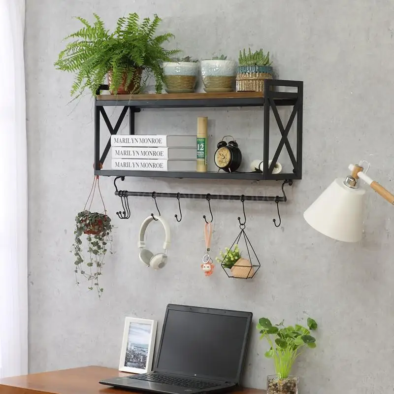 Настенный стеллаж для кухни полочка приправ дюйма из кованого железа | Дом и сад