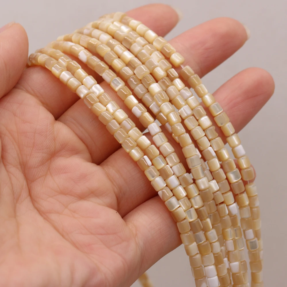 

Natural Shell Yellow Beads Cylindrical Shape for DIY Jewelry Making Necklace Earrings Accessories High Quality Gift