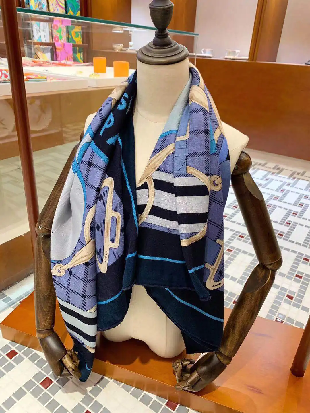 

Шарф женский, осень-весна, классический дизайн, 2021*140 см, 140, шарф с животными, кашемир, 65% шелк