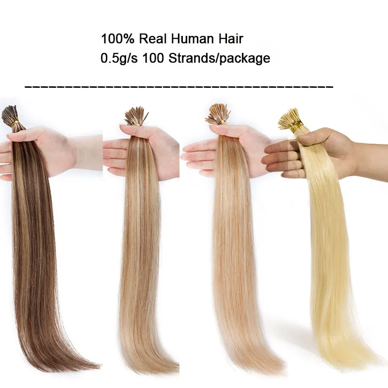 SEGO 1"-22" 50 г 100 прядей прямые человеческие волосы, кератиновые накладные волосы, Предварительно Связанные, не Реми, fusion