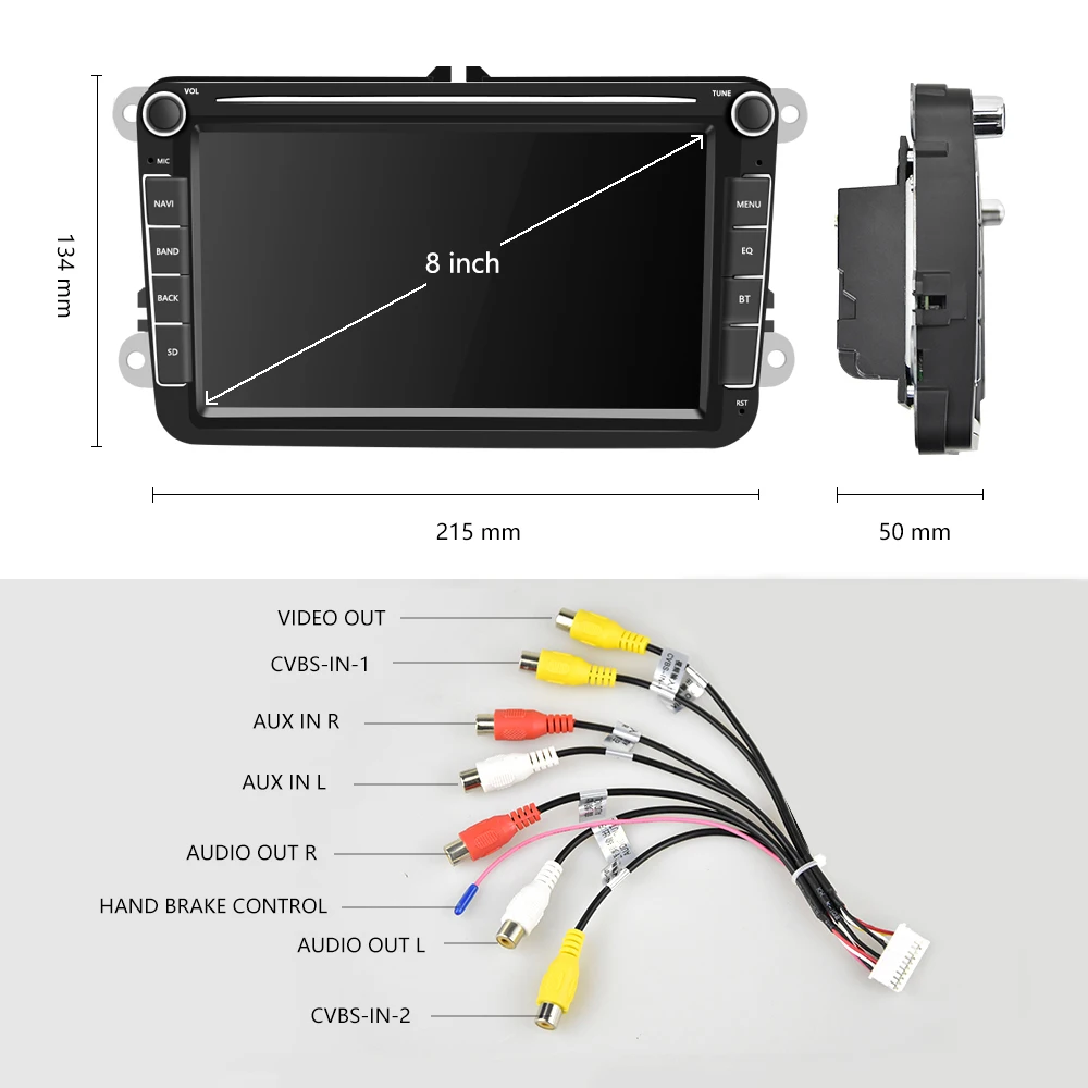 

MAXCA 8 inch OEM Fit Carplay Radio Multimedia Player 720P for Volkswagen VW Polo Golf Tiguan Touran Passat SKODA