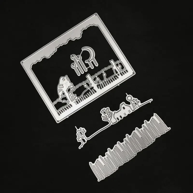 Хэллоуин дом с привидениями металлические режущие штампы Трафаретный