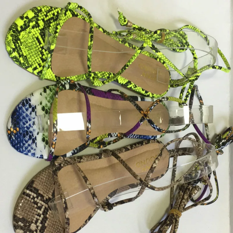 Сандалии-гладиаторы женские на плоской подошве богемные повседневные пляжные