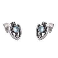 trendy stainless steel zircon stud earrings for women gift fashion geometric ear jewelry punk hip hop accessories sp0805