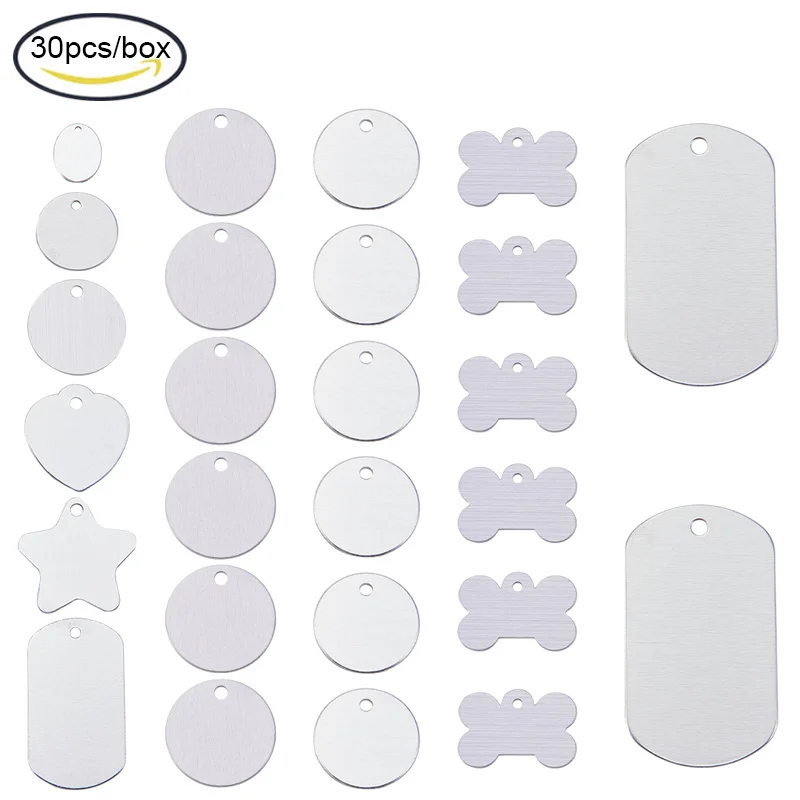 

Ready Stock 30pcs Aluminum Blank Pendants Platinum for Jewelry Making