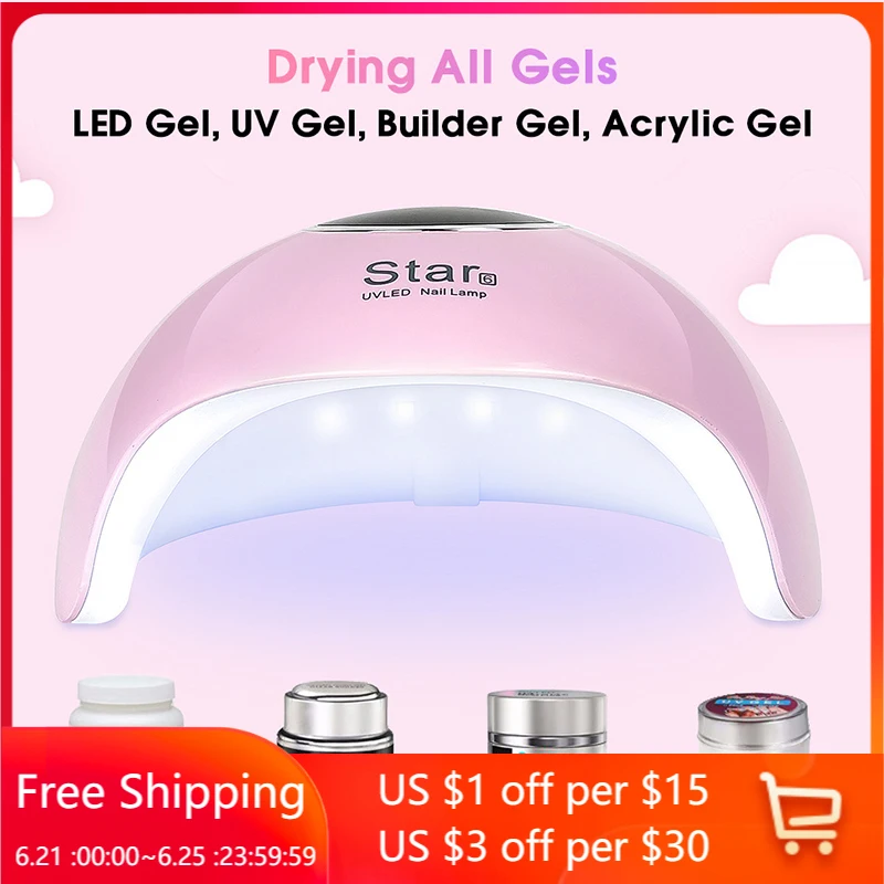 

Star 6 Nail Dryer UV nails lamp for manicure dry nail drying Gel ice polish lamp 12 LED auto sensor 30s 60s 90s nail art tools