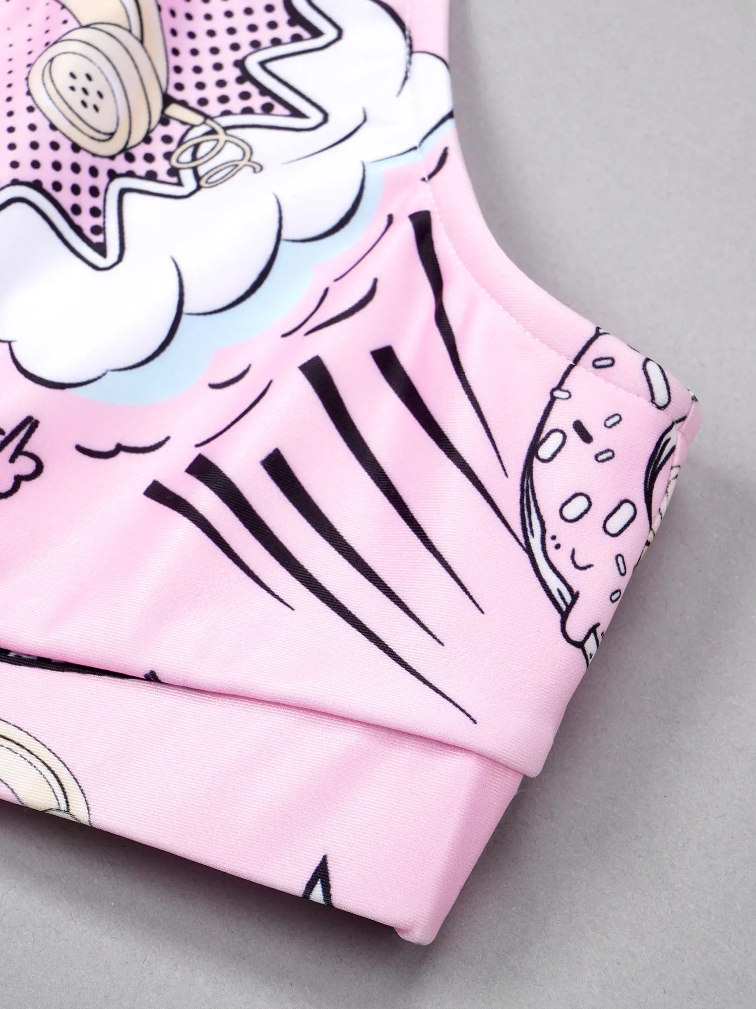 Children Girls Printed Cartoon Sportswear Crop Tank Top Long Pants 2 Pcs Yoga Sets Tracksuit Kids Ballet Gym Workout Clothes