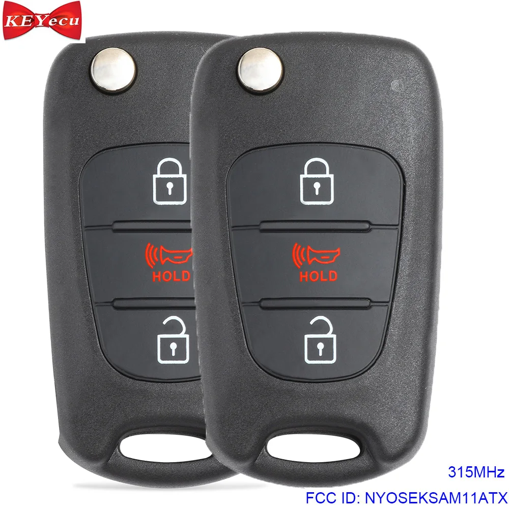 KEYECU 2 шт. для Kia Soul 2010 2011 2012 2013 дистанционный брелок 315 МГц NYOSEKSAM11ATX 95430 2K250|Ключ от