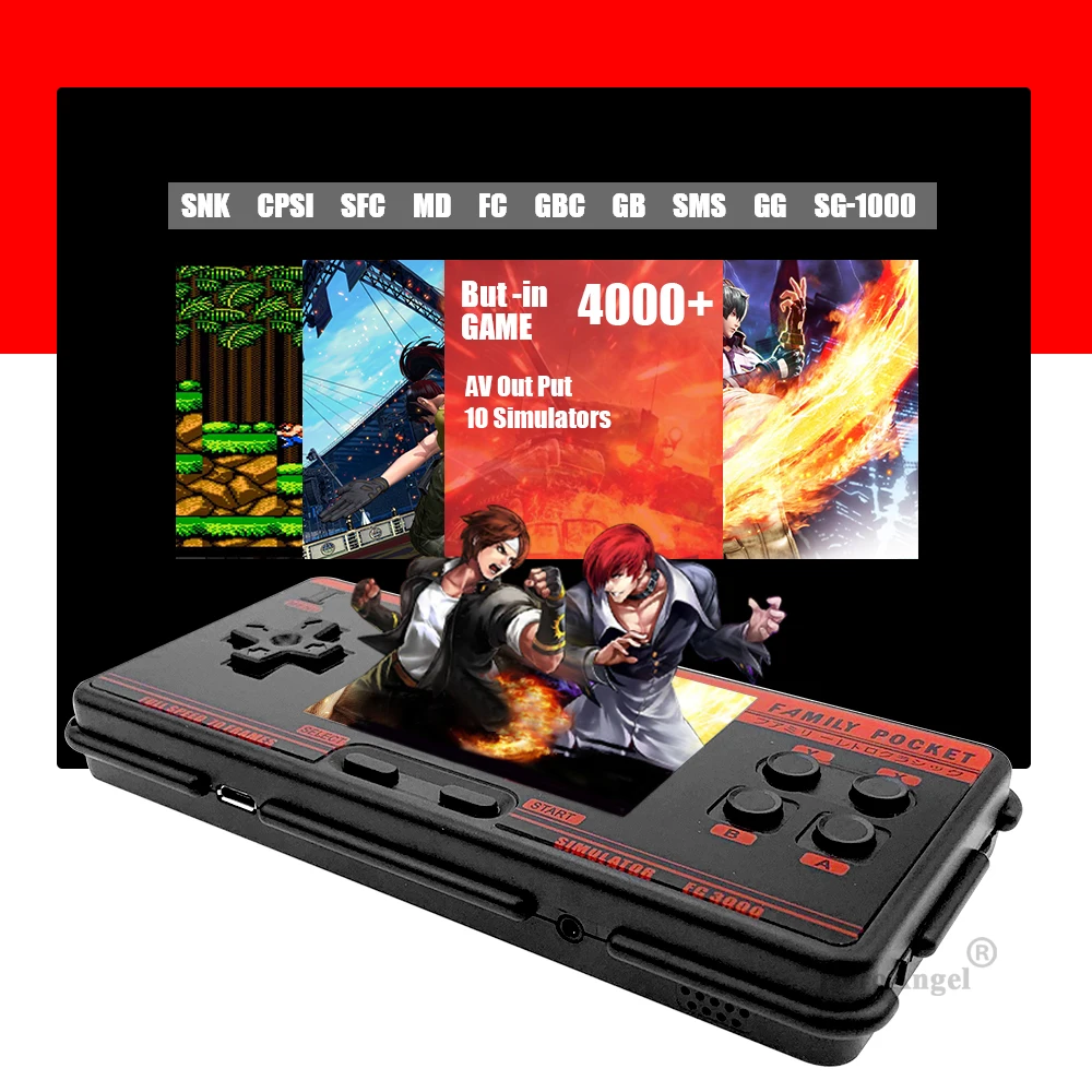 Портативная игровая консоль FC3000 V2 10 симуляторов 4000 + игр карманные классические