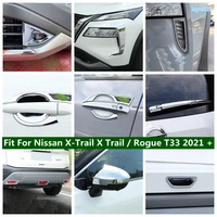 front bumper air outlet rear window wiper tail door bowl cover trim chrome for nissan x trail x trail rogue t33 2021 2022