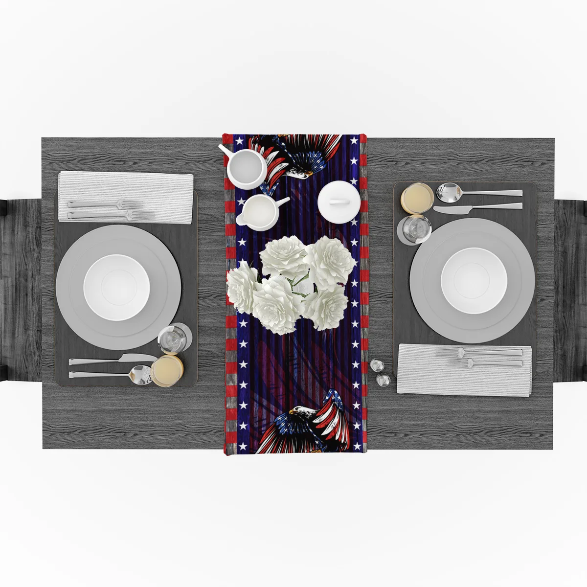 Американский флаг элемент Орлан Настольная дорожка скатерть s | Дом и сад
