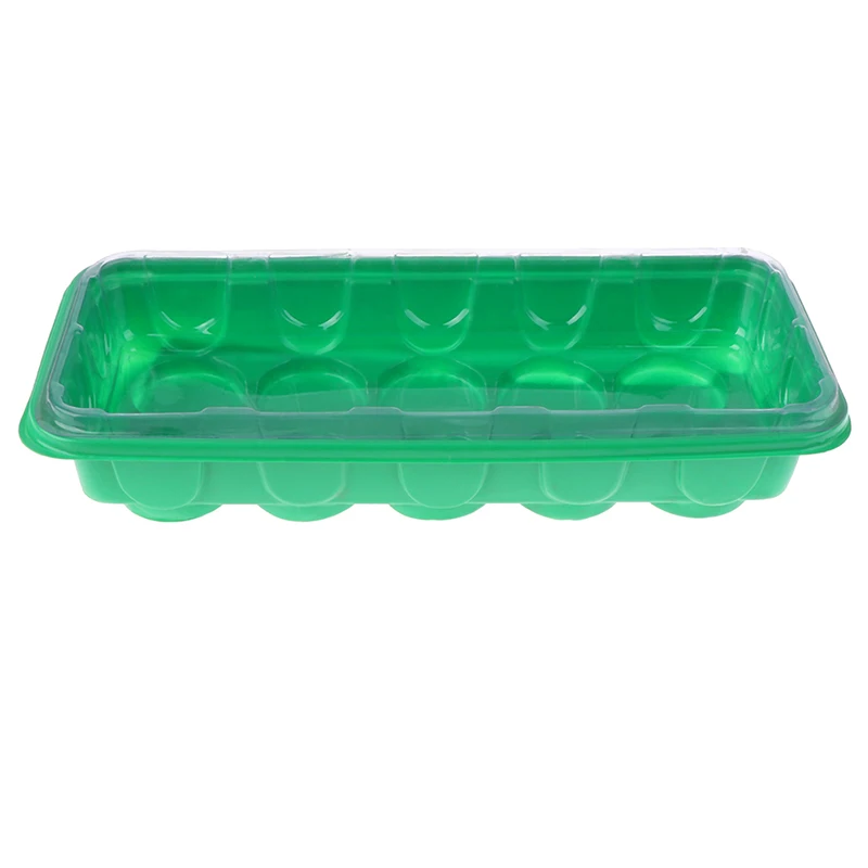 

10 Holes Flower Pot Seeds Seedling Tray Sprout Plate Nursery Pots Tray With Transparent Lids Box For Gardening