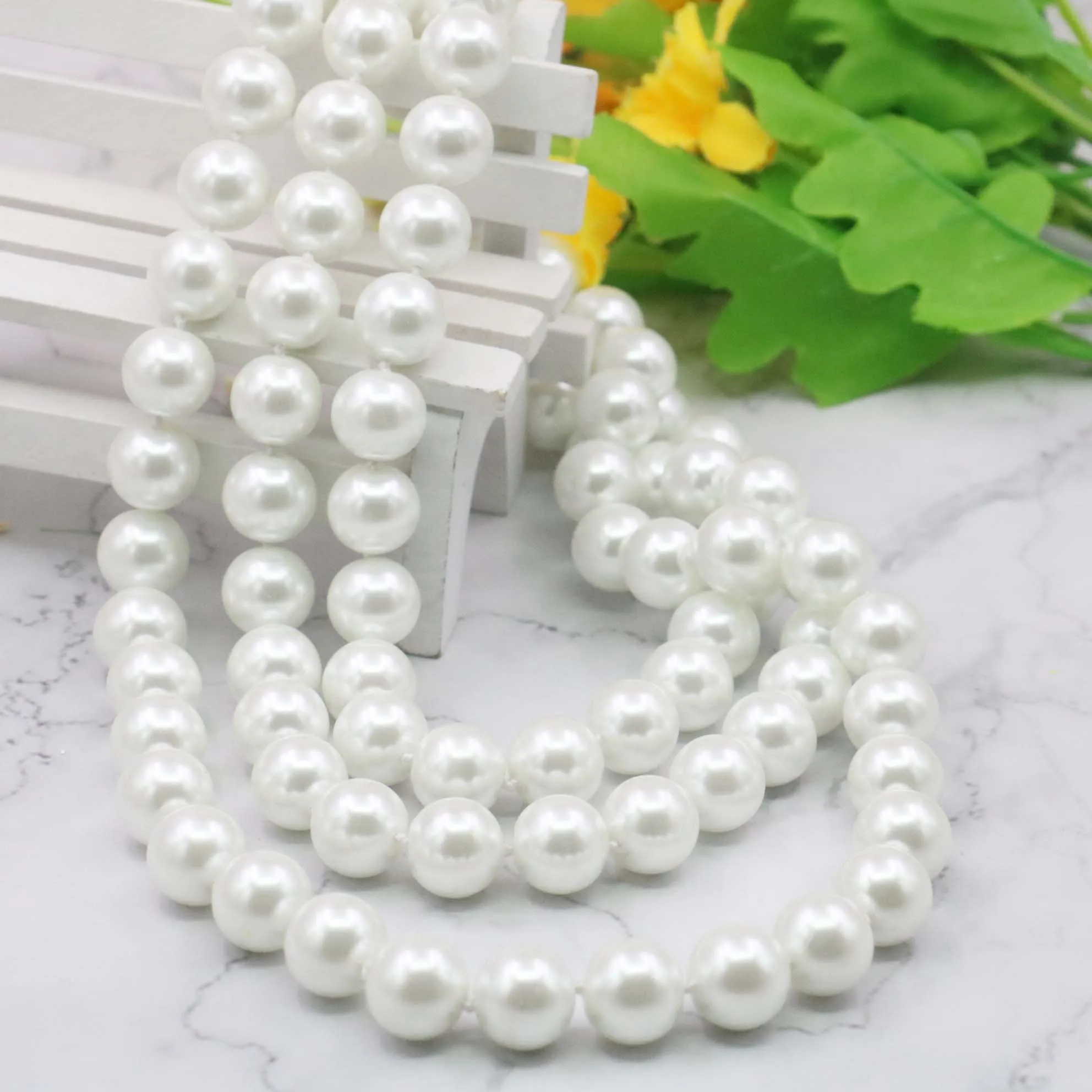 Круглое ожерелье из белого морского жемчуга 10 мм модные украшения дизайн ручной