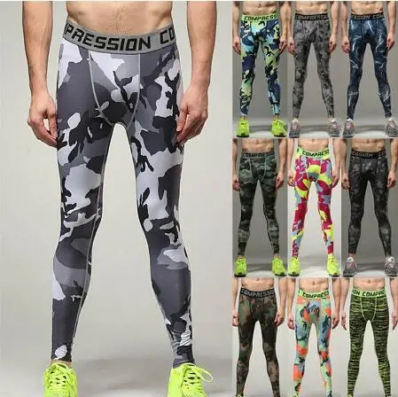

Camouflage Compression Pants Men Compression Tight Leggings Running Pant Men Skinny Leggings Workout Training Male Tights