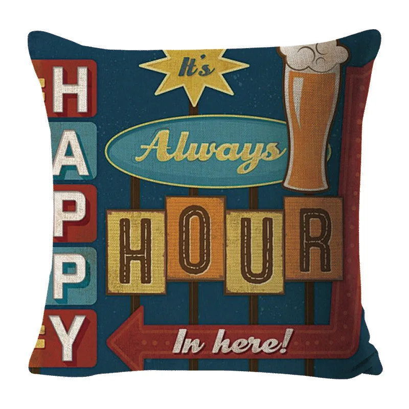 

2 Pcs Flax Cushion Cover 45x45cm hour Pillow Cover Square shaped Pillow Case for living Room Bed Room Home Decor 081301-16