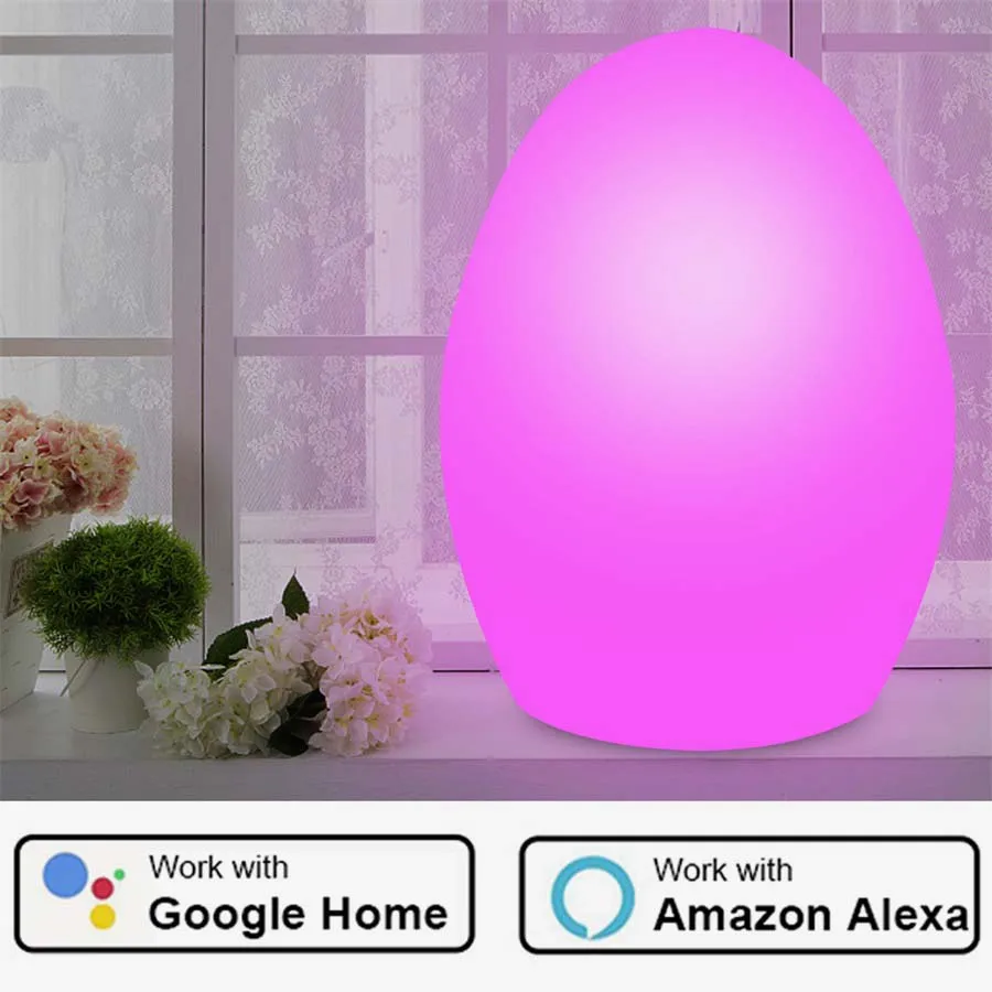 RGB IP65 яйцо ночник Alexa приложение Google домашний контроль светодиодная настольная