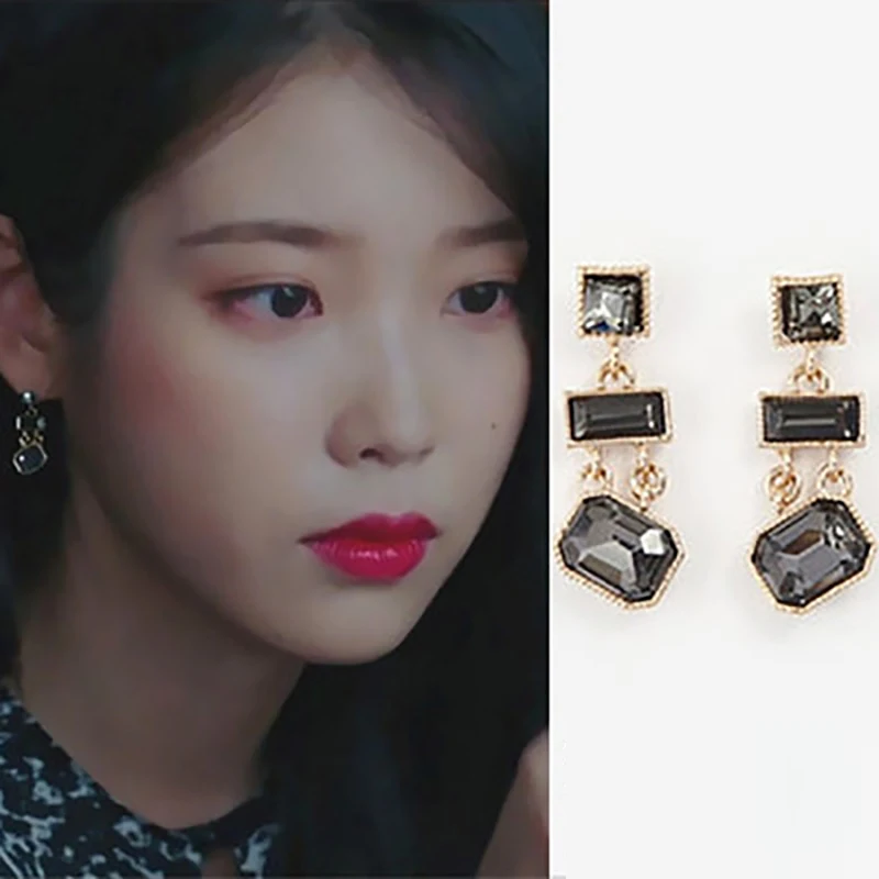 Серьги подвески женские в стиле ретро с кристаллами блестящие ювелирные