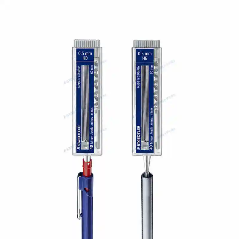 2 трубки STAEDTLER 255 грифели для механических карандашей 40/трубы 0 5/0 7 мм HB 2B