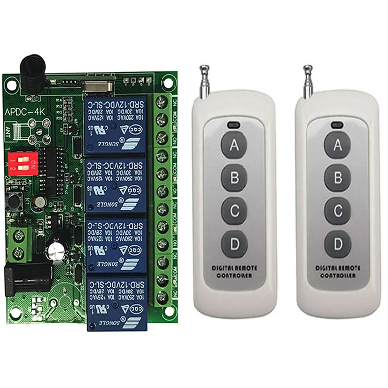 500 м радиочастотный пульт дистанционного управления DC 12 В 24 10A 4 канала релейный