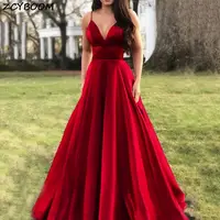 Wine Red Split Prom Dress A-Line Sexy V-Neck Evening Gowns Satin Women Formal Party 2022 Black Graduation Long Robes De Soirée