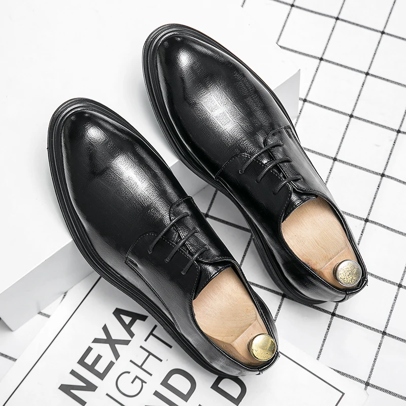 

Новая Дизайнерская кожаная обувь ручной работы, деловая трендовая удобная и модная мужская обувь в британском стиле для джентльменов