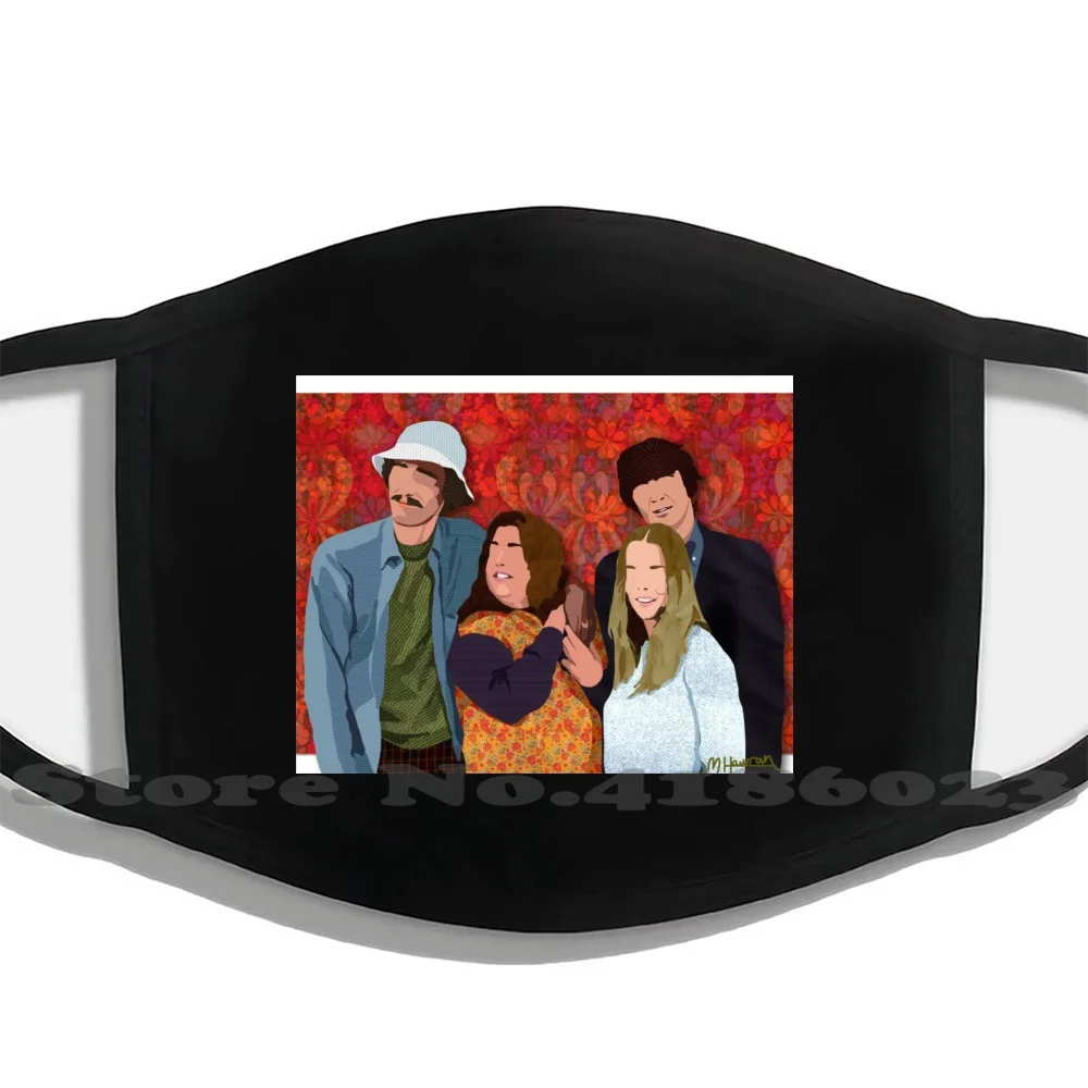 

The Mamas And The Papas ( Digital Fabric Collage ) Diy Adult Kids Mouth Mask Face Masks Collage Groovy 1970S 1960S Mamas Papas