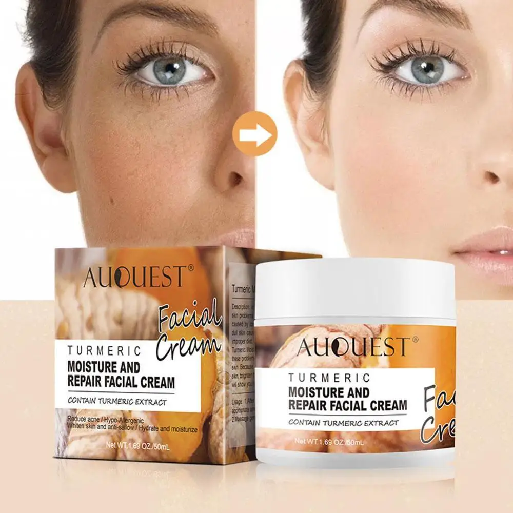 

50ml Turmeric Skin Repair Cream Acne Treatment Face Moisturizer Remover Whitening Against Acne Lightening Cream S9Q2