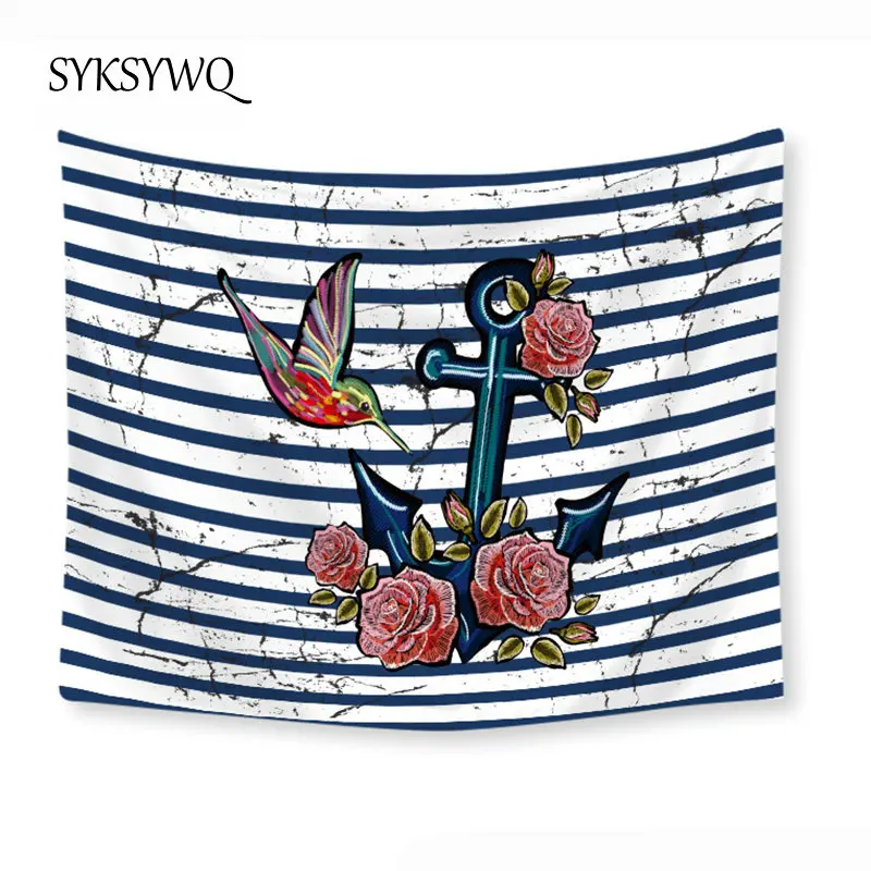 

rose flower tapestry anchor wall hanging carpet beach tapestry dorm decoration large beach blanket
