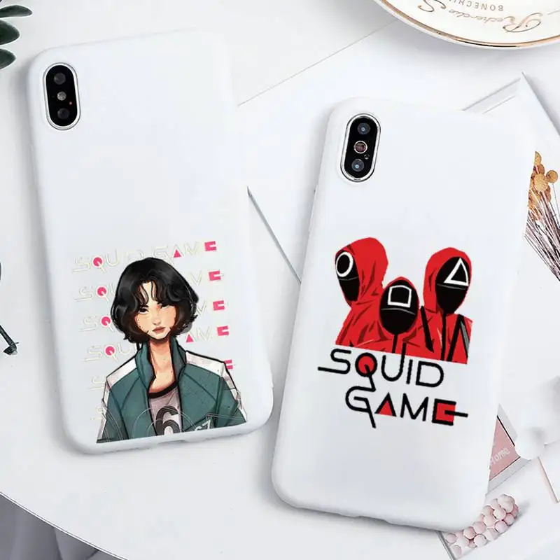 

Squid Game 067 Korean TV series Phone Case Candy Color for iPhone 6 7 8 11 12 s mini pro X XS XR MAX Plus