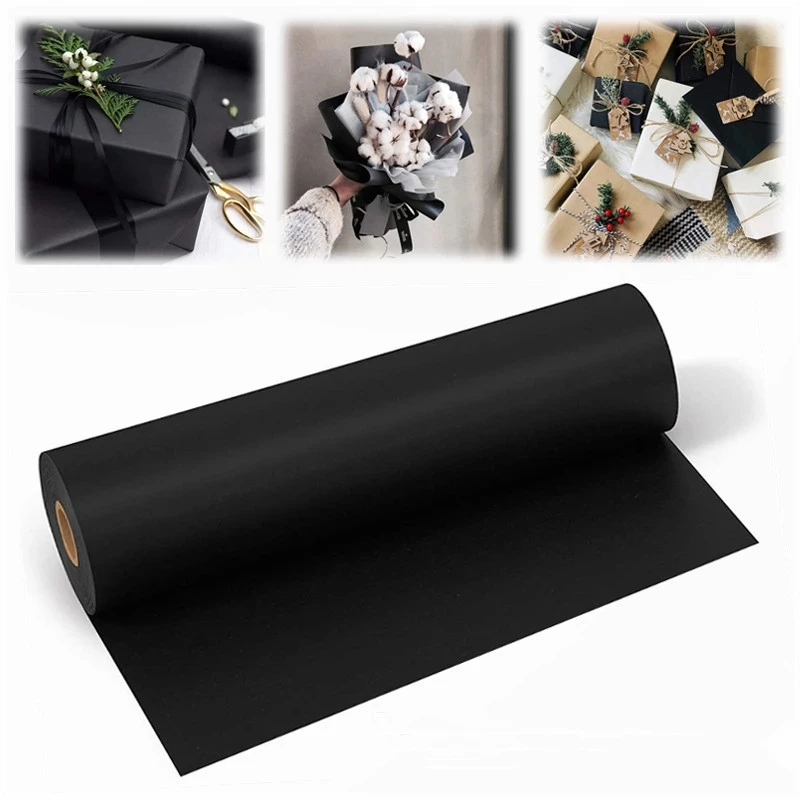 Roll White Black Kraft Paper Handmade Flower Wrapping Paper 