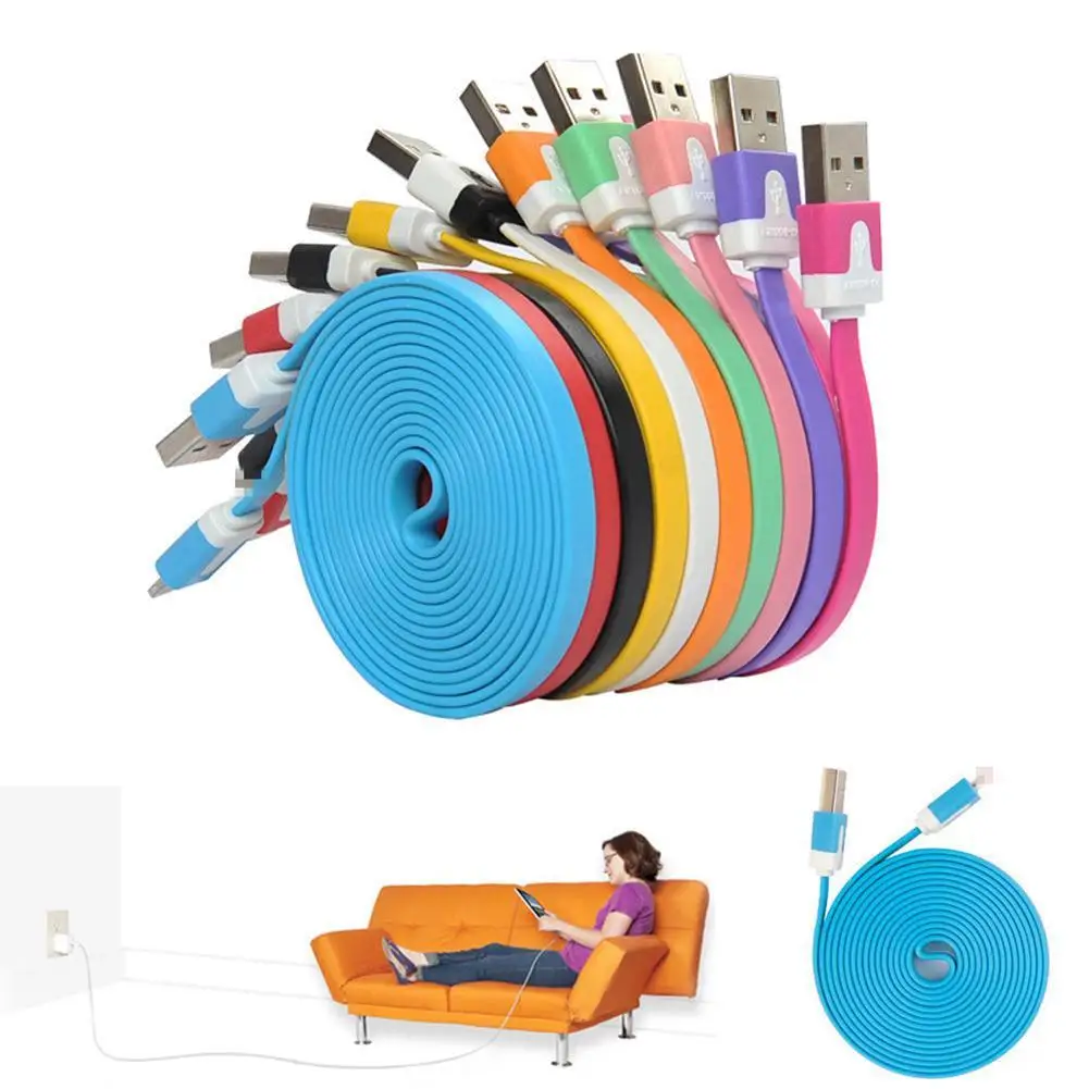 1 м плоский USB кабель для зарядки и синхронизации данных iPhone 5S/6|Кабели USB| |