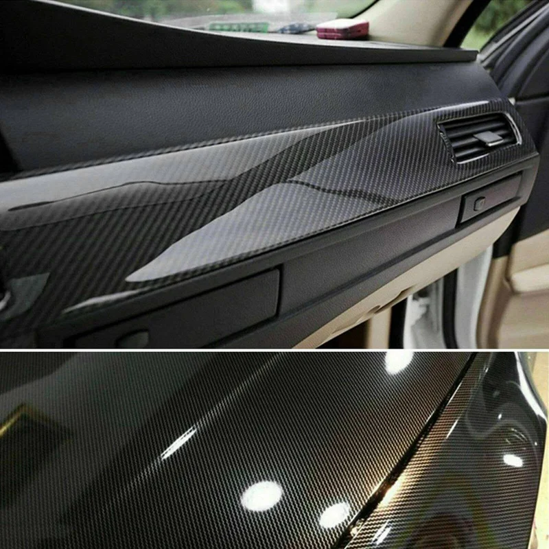 

7D Glossy Carbon Fiber Vinyl Film Car Wrap Stickers Waterproof Auto Decal Paper