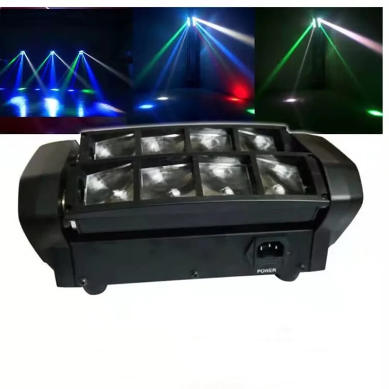 Мини светодиодный 8x10W RGBW Moving головной светильник паук сценический луч ing DMX 512
