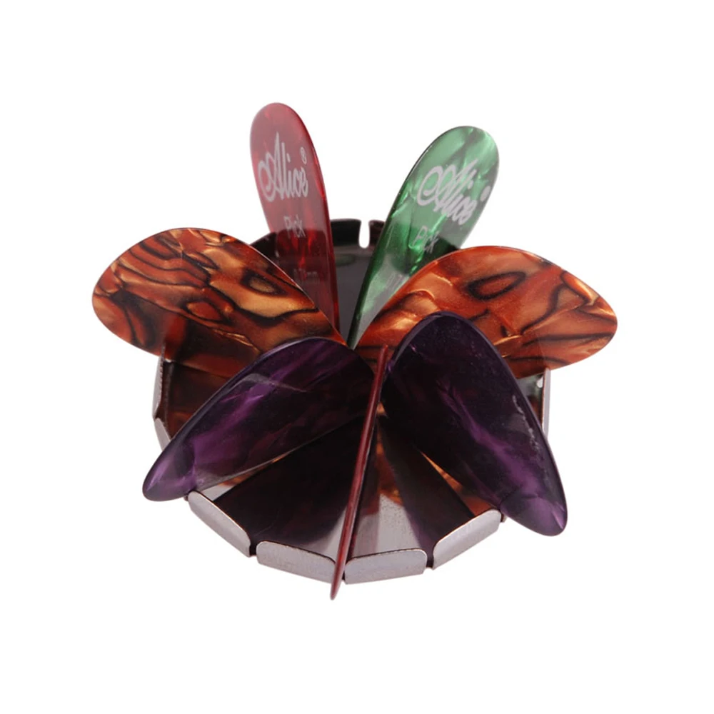 alice celluloid plektren 12 stücke plektrum in mini nette runde zinn metall picks box fall für akustische elektrische gitarre zubehör f