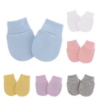 Простые милые детские вязаные рукавицы для новорожденных, перчатки для защиты лица от еды, Детская рукавица