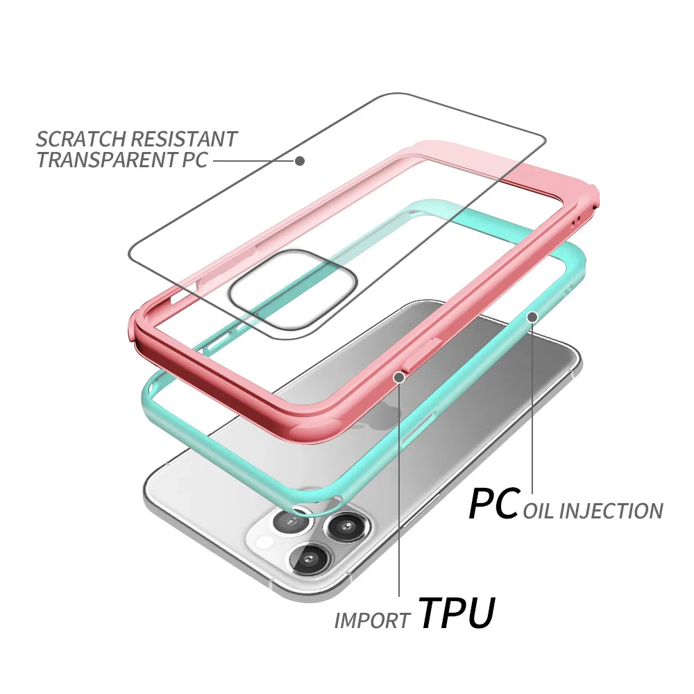 Цветной комбинированный чехол для телефона iPhone 11Pro Max 7 8 Plus мягкая задняя крышка