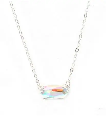 Silver AB necklace Новые модные медные металлические Дихроичные AB Кристальные блестящие браслеты-манжеты для женщин - Окраска металла: Silver AB necklace