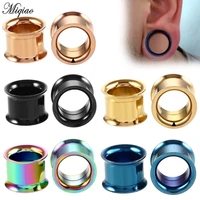 miqiao 1pc stainless steel ear plugs and tunnels expander ear gauges women men body jewelry piercing