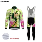 Женский зимний теплый флисовый комплект из Джерси для велоспорта, одежда для шоссейного велосипеда, комбинезон, одежда для горного велосипеда, комплект одежды для триатлона, 2021