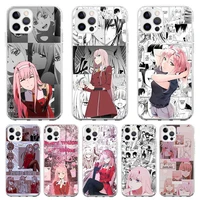 silicone case coque for iphone 13 pro max 11 12 pro xs max x xr 7 8 6 6s plus se 2020 darling in the franxx anime cover funda