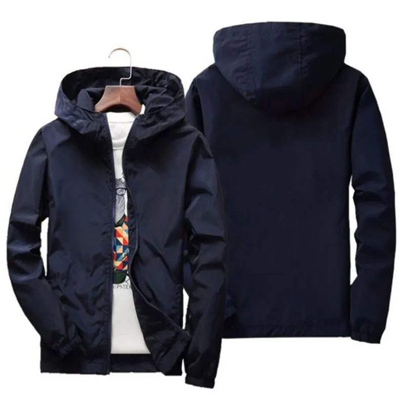 

Größe 6XL 7XL Herrenmode Jacke Frühling und Herbst Neue Bomberjacke Herren Lässige Windjacke Reißverschluss Kapuzenjacke