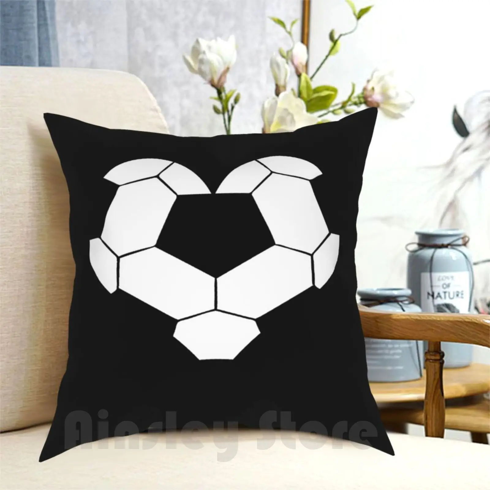 

I Love Soccer Sports Athlete Gift Idea Pillow Case Printed Home Soft Throw Pillow Soccer I Love Soccer Soccer Mentor