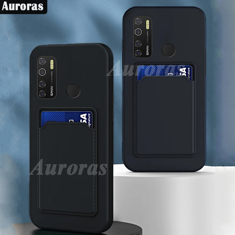 Чехол Auroras с отделением для карт Tecno Spark 5 Pro Pova 2 силиконовый чехол
