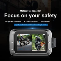motorcycle dash cam camera waterproof 1080p dual lens 140%c2%b0 wide angle 3 lcd screen with night vision loop recording with gps
